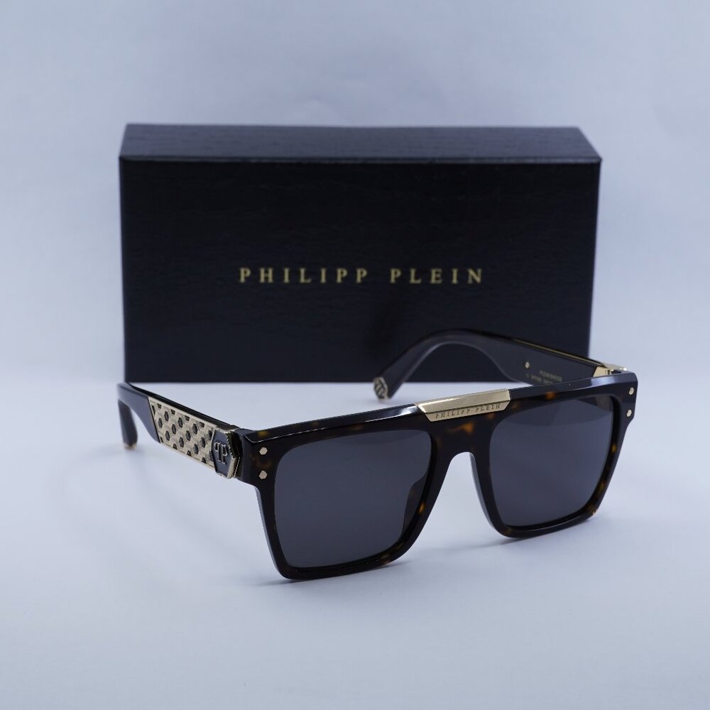 Final Price! Philipp Plein SPP080 0722 Havana/Grey Sunglasses - Picture 1 of 12